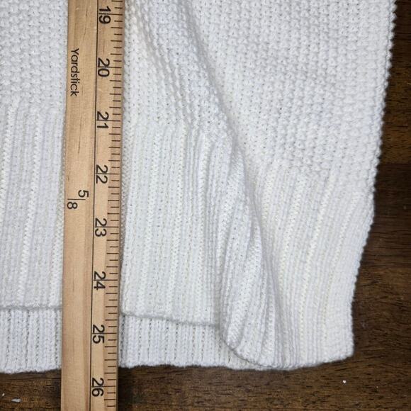 Lucky Brand Womens Ivory Open Knit Sweater XL V-Neck Minimalist Oversized Chunky - Picture 12 of 12